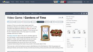 Gardens of Time (Video Game) - TV Tropes