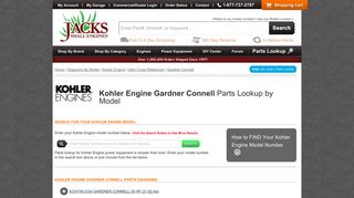 Kohler Engine GARDNER CONNELL Parts Lookup by Model