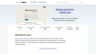 Bbapp.gardner-webb.edu website. Blackboard Learn.