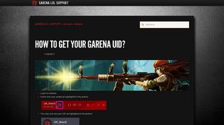 How to get your Garena UID? - GARENA LOL SUPPORT