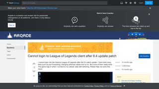 Cannot login to League of Legends client after 8.4 update patch ...