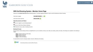 BRS Online Golf Tee Booking System for Garforth Golf Club