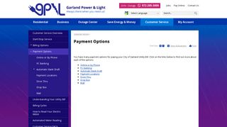 Payment Options | Garland Power & Light