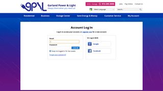 Account Log In | Garland Power & Light