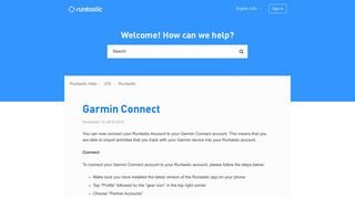 Garmin Connect – Runtastic Help