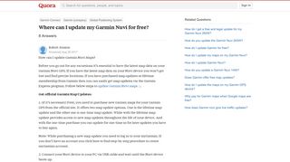 Where can I update my Garmin Nuvi for free? - Quora