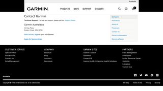 Garmin | Australia | Company | Contact Us