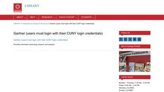Gartner (users must login with their CUNY login credentials) | LIBRARY