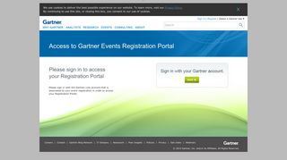 Access to Gartner Events Registration Portal