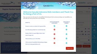 Register as Member of GarudaMiles - Garuda Indonesia