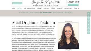 Meet Dr. Janna Feldman - Gary R. Login, DMD | Brookline MA