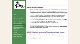 Application Information - Garza High School Online