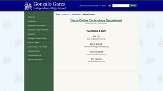 Garza Online - Gonzalo Garza Independence High School