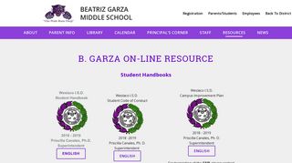 Resources - B. Garza Middle School