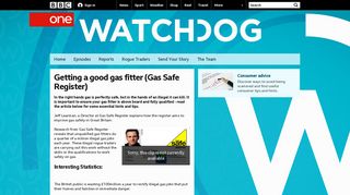 BBC One - Watchdog - Getting a good gas fitter (Gas Safe Register)