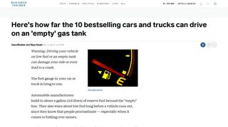 How far you can drive with the gas tank warning light on - Business ...
