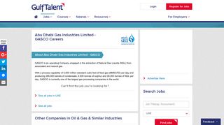 Abu Dhabi Gas Industries Limited - GASCO Careers & Jobs | GulfTalent