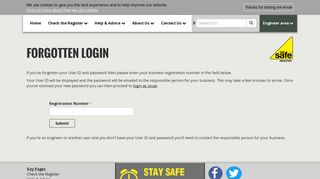 Forgotten Login - Gas Safe Register