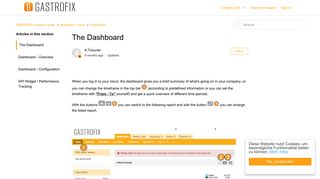 The Dashboard – GASTROFIX Support-Center