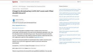 I forgot to download my GATE 2017 score card. What should I do now ...