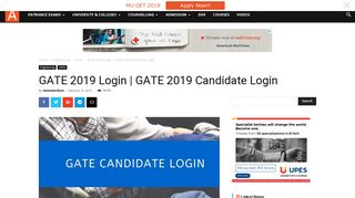 GATE 2018 Login | GATE 2018 Candidate Login | AglaSem Admission