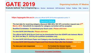 GATE 2019 ---Home Page