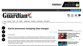 Garcia announces sweeping Gate changes - Trinidad Guardian