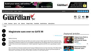 Magistrate sues over no GATE $$ - Trinidad Guardian