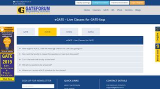 eGATE - Live Classes for GATE-faqs - Gateforum