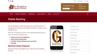 Mobile Banking - 1st Gateway Credit Union