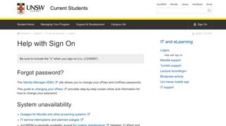 Help with Sign On | UNSW Current Students