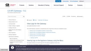 View Logs for the Gateway - CA API Gateway - 9.1 - CA Technologies ...