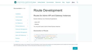Route Development • Express Gateway