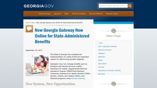 New Georgia Gateway Now Online for State-Administered Benefits ...