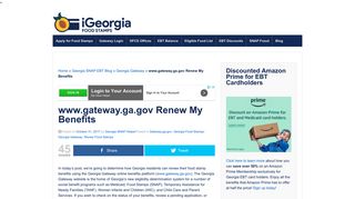 www.gateway.ga.gov Renew My Benefits - Georgia Food Stamps Help