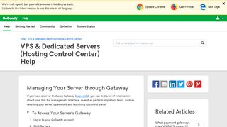 Managing Your Server through Gateway | VPS ... - GoDaddy