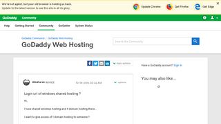 Login url of windows shared hosting ? - GoDaddy Community