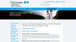 for Providers - Health Options