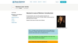 Newton's Laws: Inertia | Texas Gateway