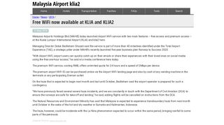 Free WiFi now available at KLIA and KLIA2 | Malaysia Airport KLIA2 info