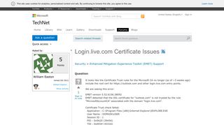 Login.live.com Certificate Issues - Microsoft