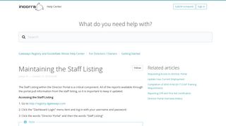 Maintaining the Staff Listing – Gateways Registry and ExceleRate ...