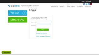 Login - ViaNett - SMS Gateway Services