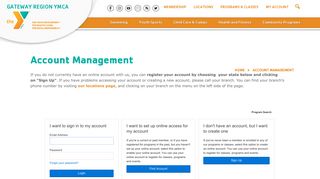 Account Management | Gateway Region YMCA