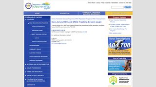 New Jersey REC and SREC Tracking System Login | NJ OCE Web Site