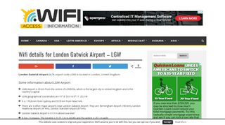 Wifi details for London Gatwick Airport - LGW - Your Airport Wifi Details