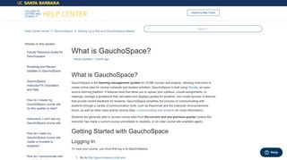 What is GauchoSpace? – UCSB Support Desk Collaboration