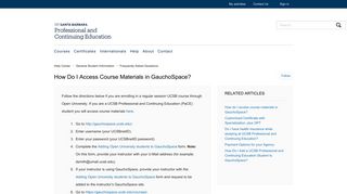 How Do I Access Course Materials in GauchoSpace? – Help Center
