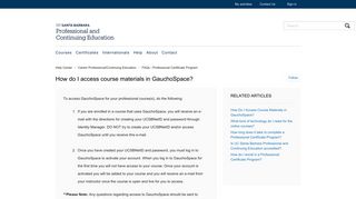 How do I access course materials in GauchoSpace? – Help Center