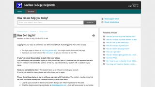 How Do I Log In? : Gavilan College Helpdesk - Solutions